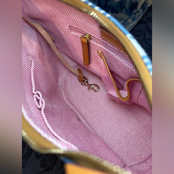 Dooney and Bourke Vintage Blue and off white checkerboard mini bucket bag - Picture 11 of 13